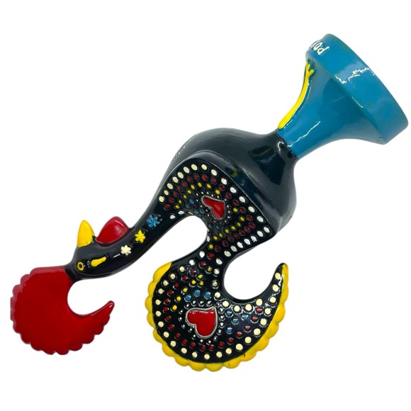 Vtg Hand Painted Traditional Portuguese Metal Rooster Of Barcelos Good Luck 8.5” - Picture 4 of 12